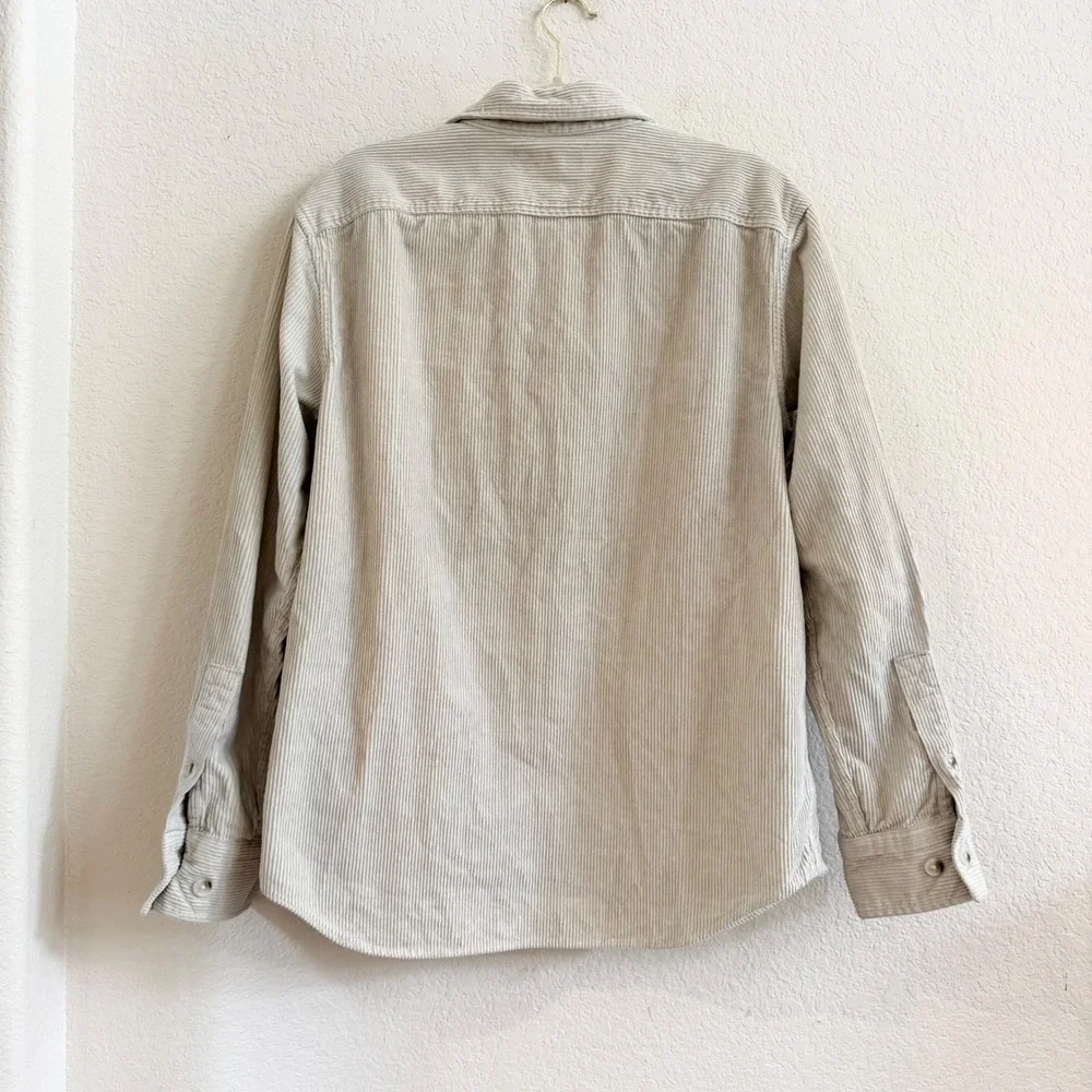 Banana Republic Mens Corduroy Shacket Shirt Beige Long Sleeve Cotton Med